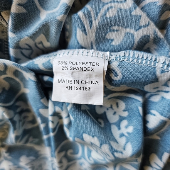 Jon & Anna Tie Back Blue Floral Stretch 3/4 Sleeve Dress - Picture 12 of 12